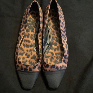 Zara Cap Toe Animal Print Ballet Flat Leopard